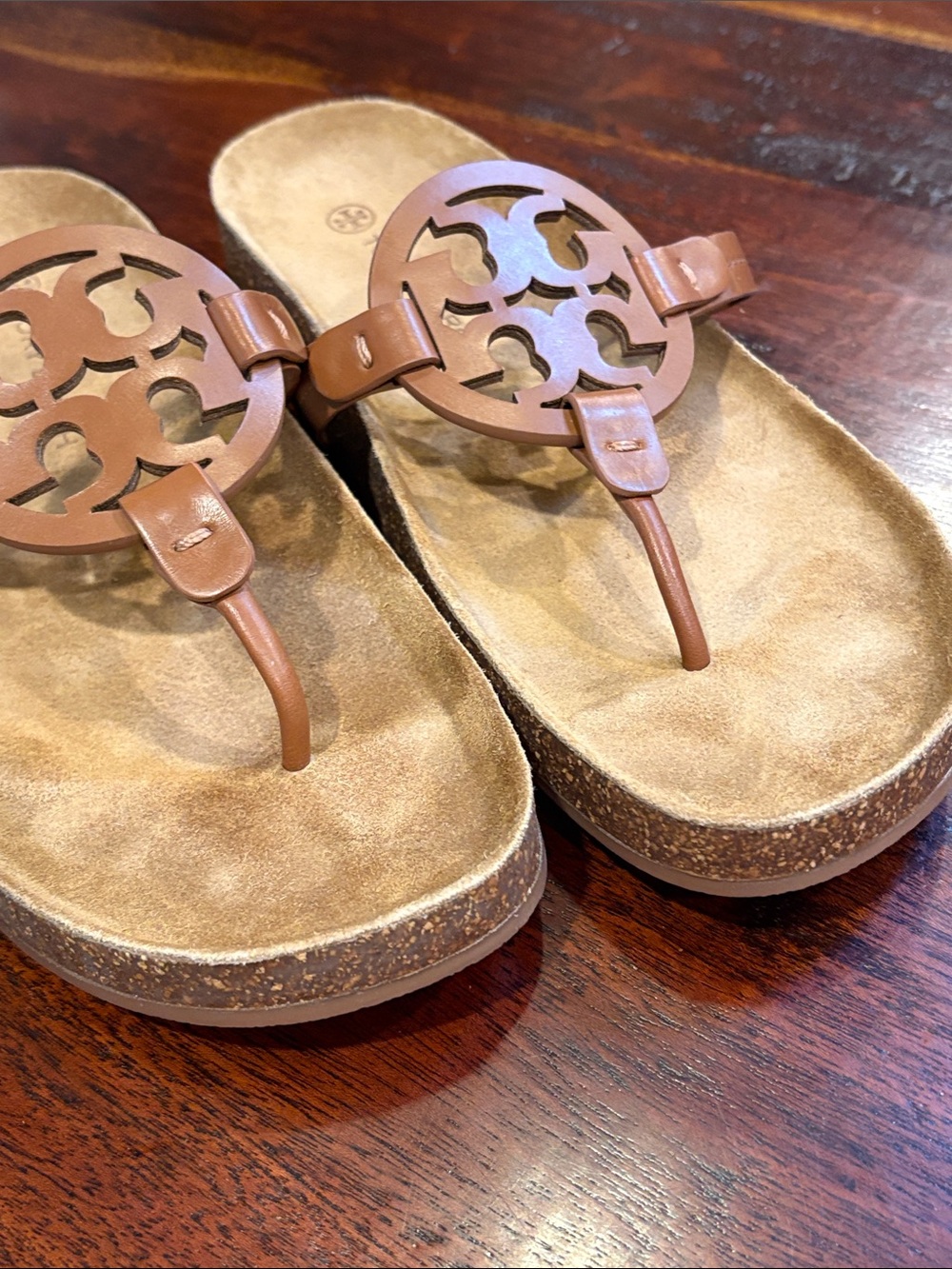 Tory Burch Miller Cloud Sandals Tan Calf Leather / Cork size 10 - Picture 9 of 10